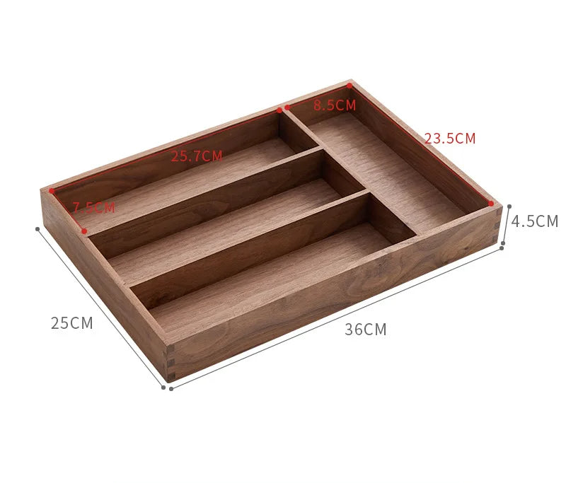 Solid Wood Organizer Box with Compartments