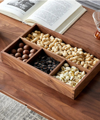 Solid Wood Organizer Box with Compartments