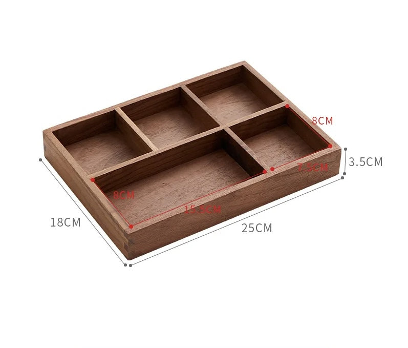 Solid Wood Organizer Box with Compartments