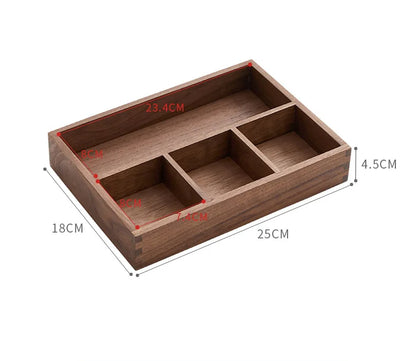 Solid Wood Organizer Box with Compartments