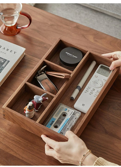 Solid Wood Organizer Box with Compartments