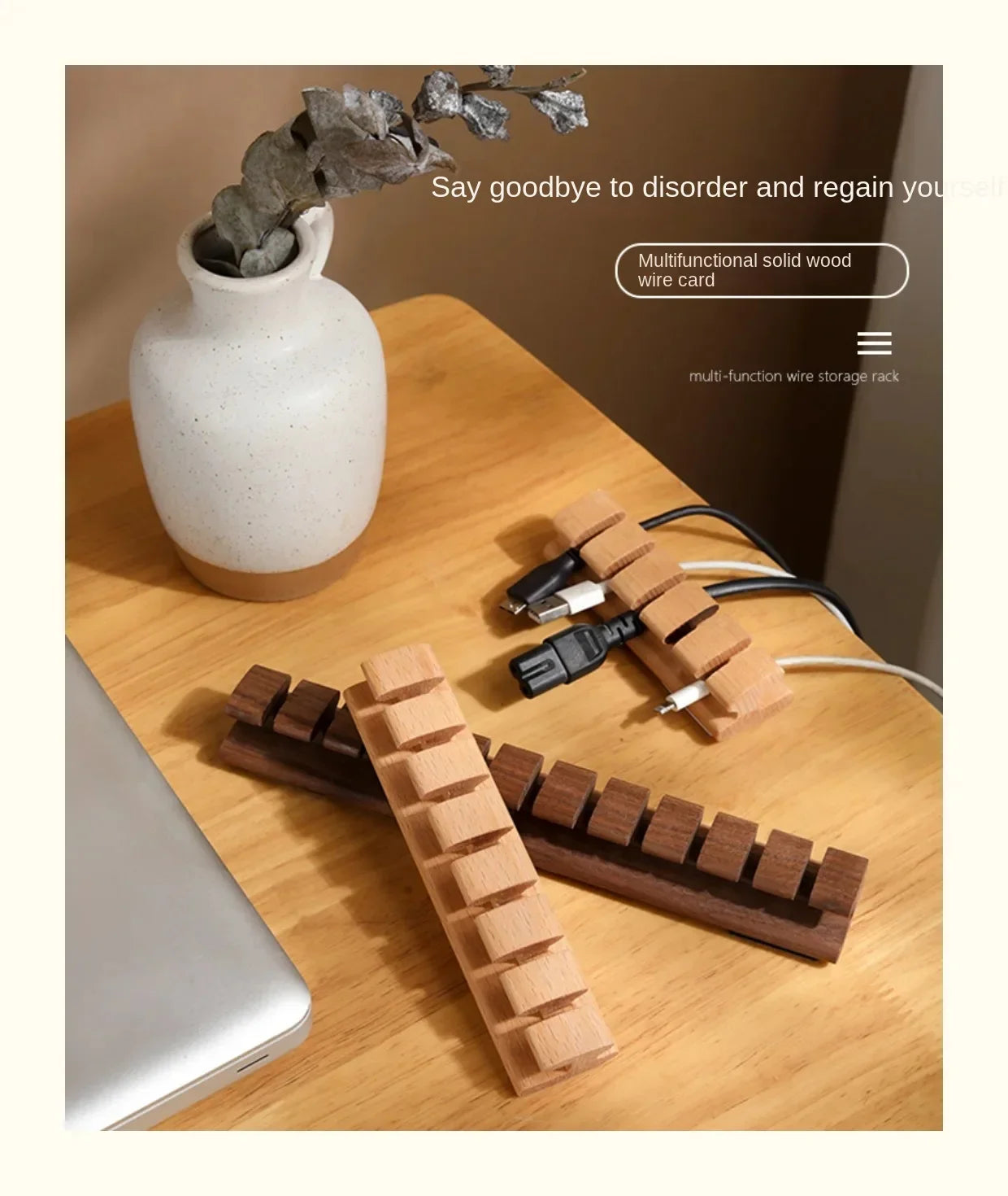 Wooden Grid Cable Organizer