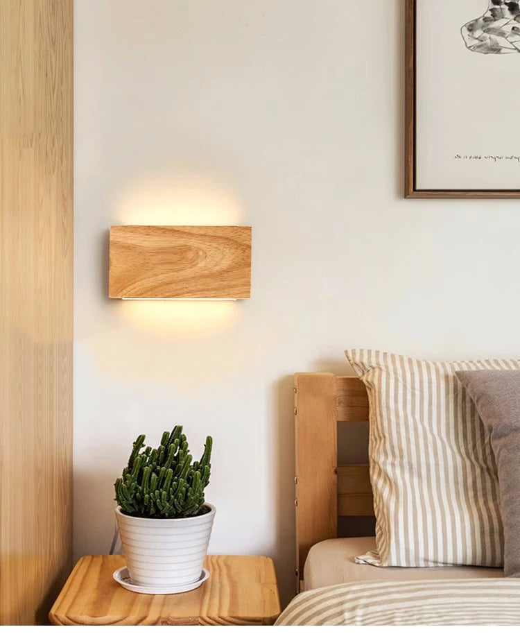 Japandi Style Oak Wall Lamps