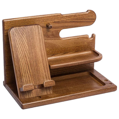 Ash Wood Phone Stand & Multifunctional Organizer